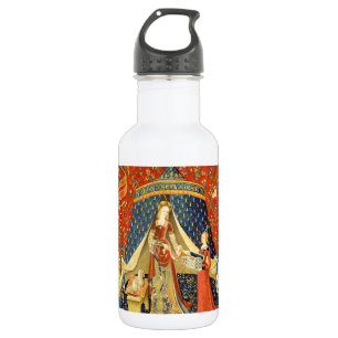 Lady and The Unicorn Medieval Tapestry: French Art 532 Ml Water Bottle