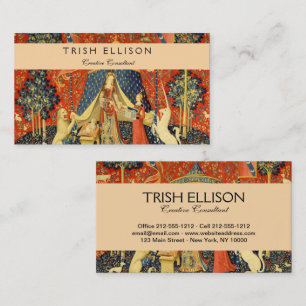 Lady and The Unicorn Medieval Tapestry: French Art Business Card