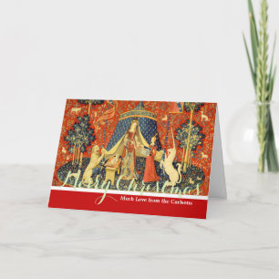 Lady and The Unicorn Medieval Tapestry: French Art Holiday Card