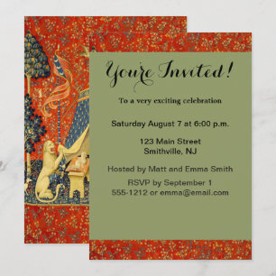 Lady and The Unicorn Medieval Tapestry: French Art Invitation