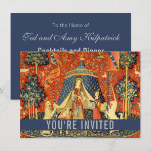 Lady and The Unicorn Medieval Tapestry: French Art Invitation
