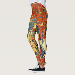 Lady and The Unicorn Medieval Tapestry: French Art Leggings