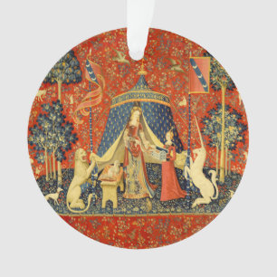 Lady and The Unicorn Medieval Tapestry: French Art Ornament