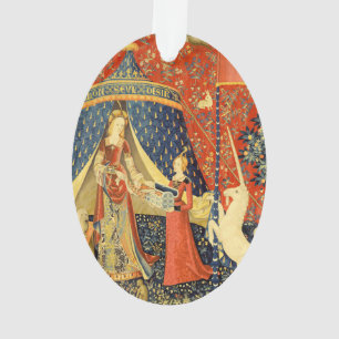 Lady and The Unicorn Medieval Tapestry: French Art Ornament
