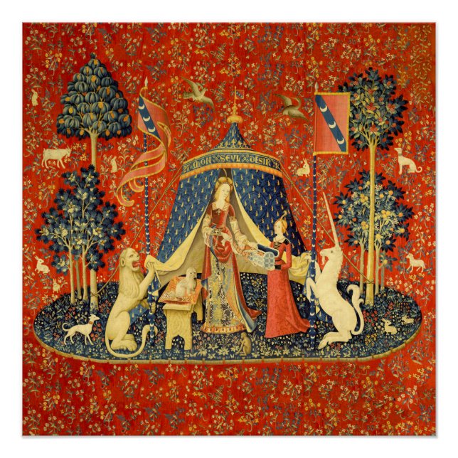 Lady and The Unicorn Medieval Tapestry: French Art Poster (Front)