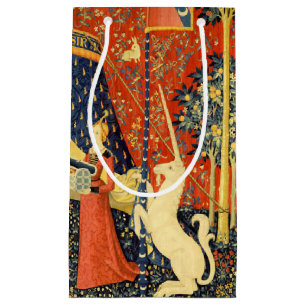 Lady and The Unicorn Medieval Tapestry: French Art Small Gift Bag