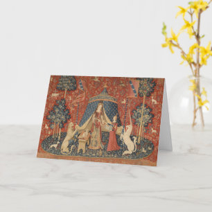 Lady And The Unicorn Middle Ages Vintage Tapestry Card