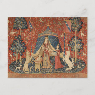 Lady And The Unicorn Middle Ages Vintage Tapestry Postcard