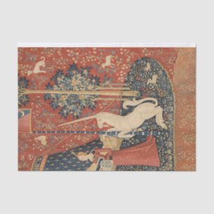 Lady And The Unicorn Middle Ages Vintage Tapestry Tissue Paper