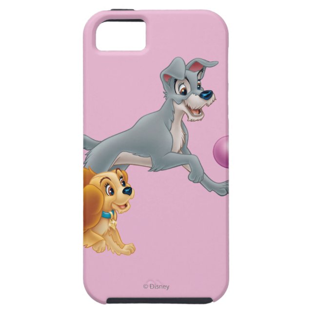 Lady and Tramp Chasing a Ball Case-Mate iPhone Case (Back)