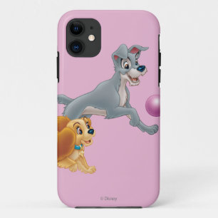 Lady and Tramp Chasing a Ball iPhone 11 Case