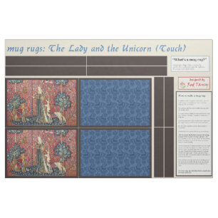Lady and Unicorn DIY Mug Rugs Fabric