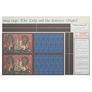 Lady and Unicorn DIY Mug Rugs Fabric
