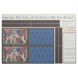 Lady and Unicorn DIY Mug Rugs Fabric
