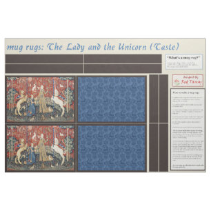 Lady and Unicorn DIY Mug Rugs Fabric