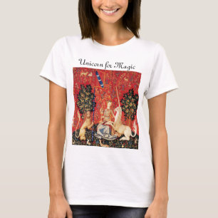 LADY AND UNICORN FOR MAGIC Fantasy Flowers,Animals T-Shirt
