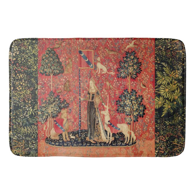 LADY AND UNICORN Lion,Fantasy Flowers,Animals Bath Mat (Front)