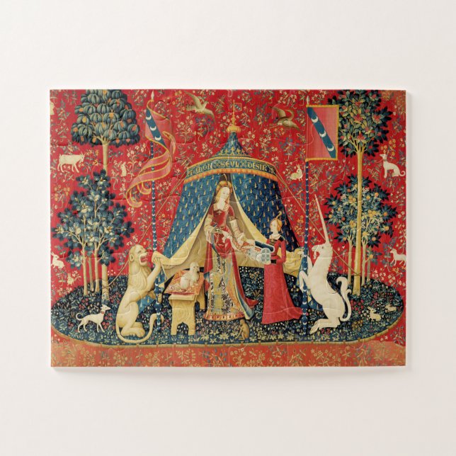 LADY AND UNICORN Lion,Fantasy Flowers,Animals Jigsaw Puzzle (Horizontal)