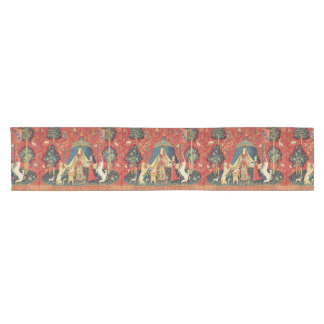 LADY AND UNICORN Lion,Fantasy Flowers,Animals Short Table Runner