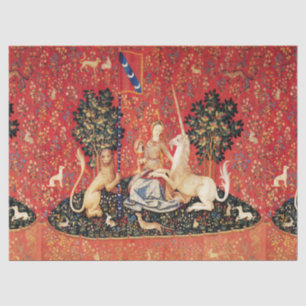 LADY AND UNICORN Lion,Fantasy Flowers,Animals Tissue Paper