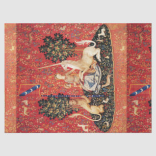 LADY AND UNICORN Lion,Fantasy Flowers,Animals Tissue Paper