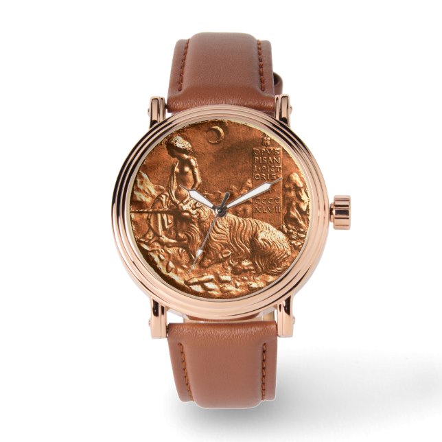 LADY AND UNICORN Medieval Medallion Watch (Front)