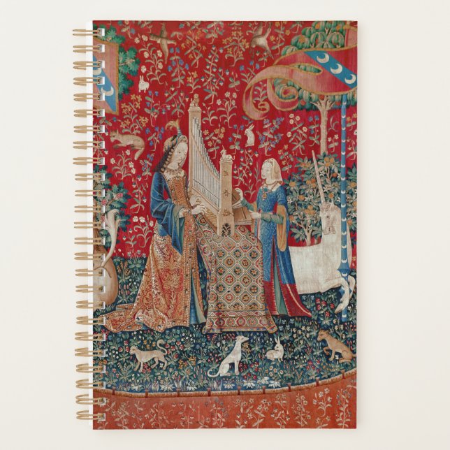 Lady and Unicorn Medieval Tapestry Hearing Planner (Front)