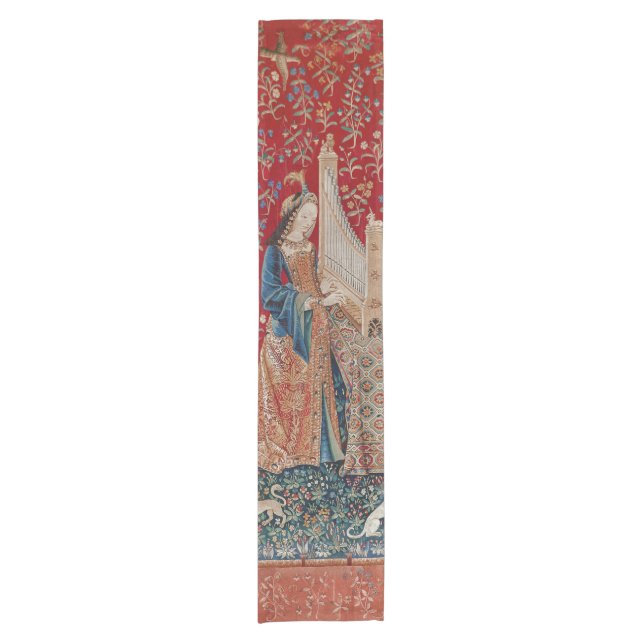 Lady and Unicorn Medieval Tapestry Hearing Short Table Runner (Front)