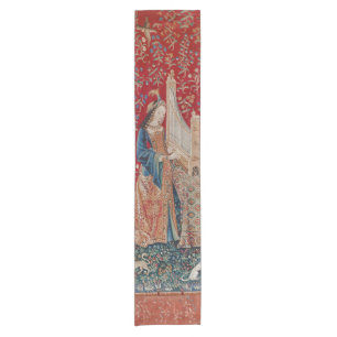 Lady and Unicorn Medieval Tapestry Hearing Short Table Runner