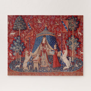 Lady and Unicorn Medieval Tapestry Sight Jigsaw Puzzle