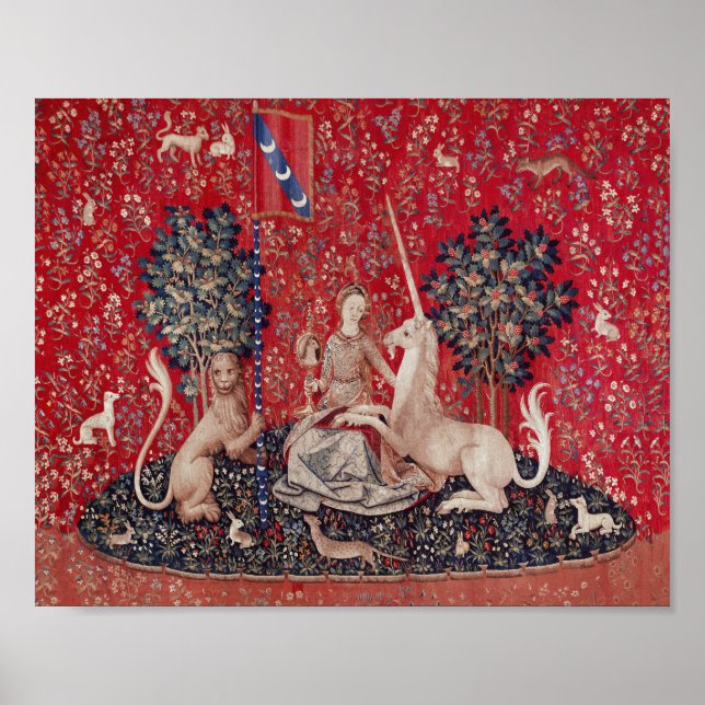 Lady and Unicorn Medieval Tapestry Sight Poster (Front)