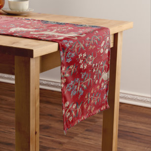 Lady and Unicorn Medieval Tapestry Sight Short Table Runner