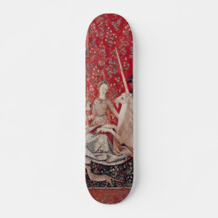 Lady and Unicorn Medieval Tapestry Sight Skateboard