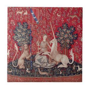 Lady and Unicorn Medieval Tapestry Sight Tile