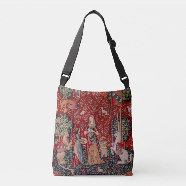 Lady and Unicorn Medieval Tapestry Smell Crossbody Bag (Front)