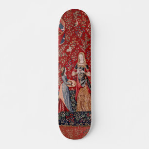 Lady and Unicorn Medieval Tapestry Smell Skateboard