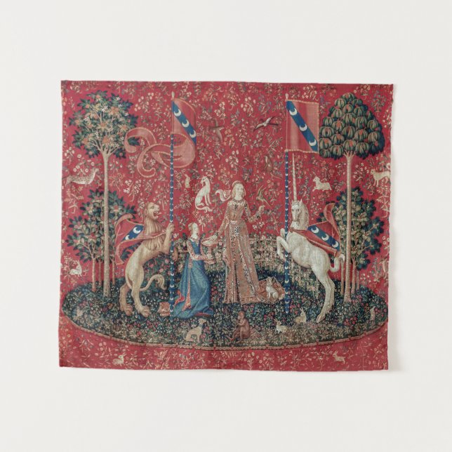 Lady and Unicorn Medieval Tapestry Taste (Front (Horizontal))