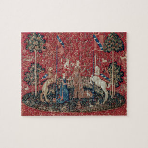 Lady and Unicorn Medieval Tapestry Taste Jigsaw Puzzle