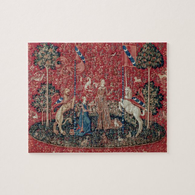 Lady and Unicorn Medieval Tapestry Taste Jigsaw Puzzle (Horizontal)