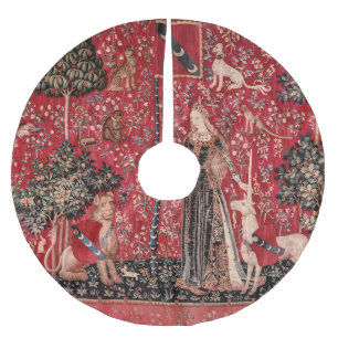 Lady and Unicorn Medieval Tapestry Touch Brushed Polyester Tree Skirt