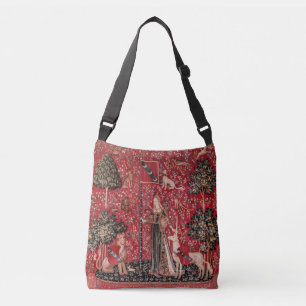 Lady and Unicorn Medieval Tapestry Touch Crossbody Bag