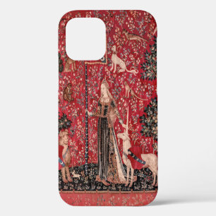 Lady and Unicorn Medieval Tapestry Touch iPhone 12 Case