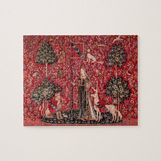 Lady and Unicorn Medieval Tapestry Touch Jigsaw Puzzle (Horizontal)