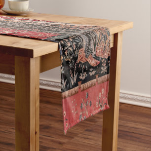 Lady and Unicorn Medieval Tapestry Touch Short Table Runner