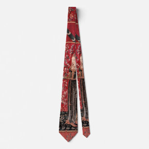 Lady and Unicorn Medieval Tapestry Touch Tie