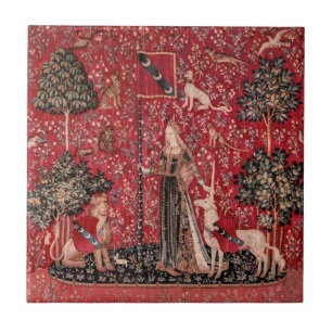 Lady and Unicorn Medieval Tapestry Touch Tile