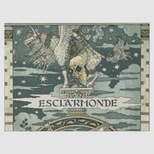 LADY AND UNICORN PEGASUS IN BLUE STARRY SKY TISSUE PAPER