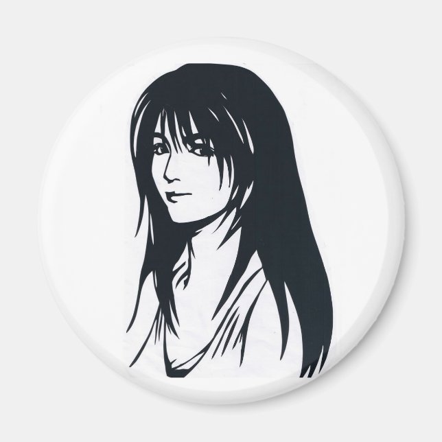 LADY ANIME SUR MAGNET (Devant)