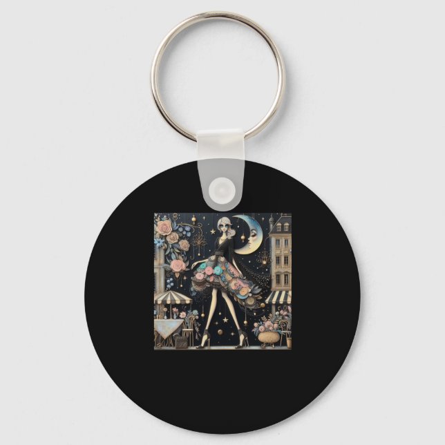 Lady Art # 3 Sticker  Keychain (Front)