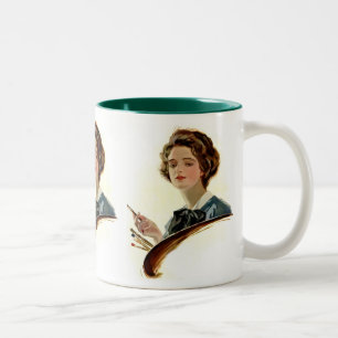 Lady Artist Two-Tone Coffee Mug
